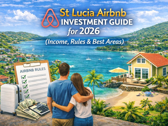 St Lucia Airbnb Investment Guide for 2026 covering rental income potential, legal rules, taxes, startup costs, and the best areas to invest