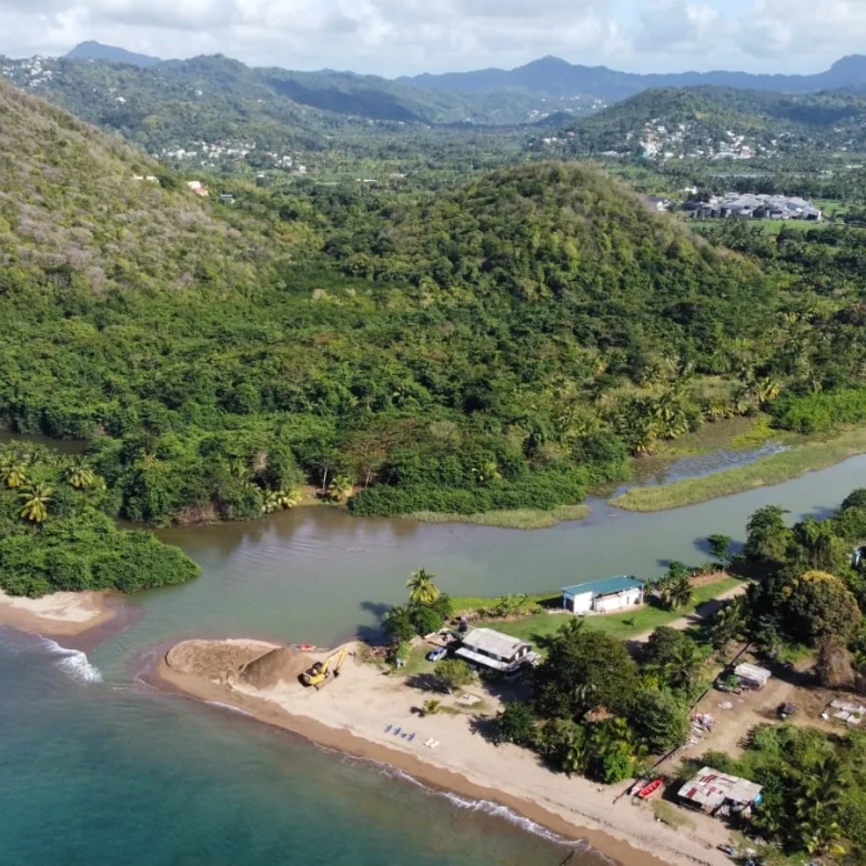 st lucia real estate - 76 Acres of Prime Beach Front Land For Sale river