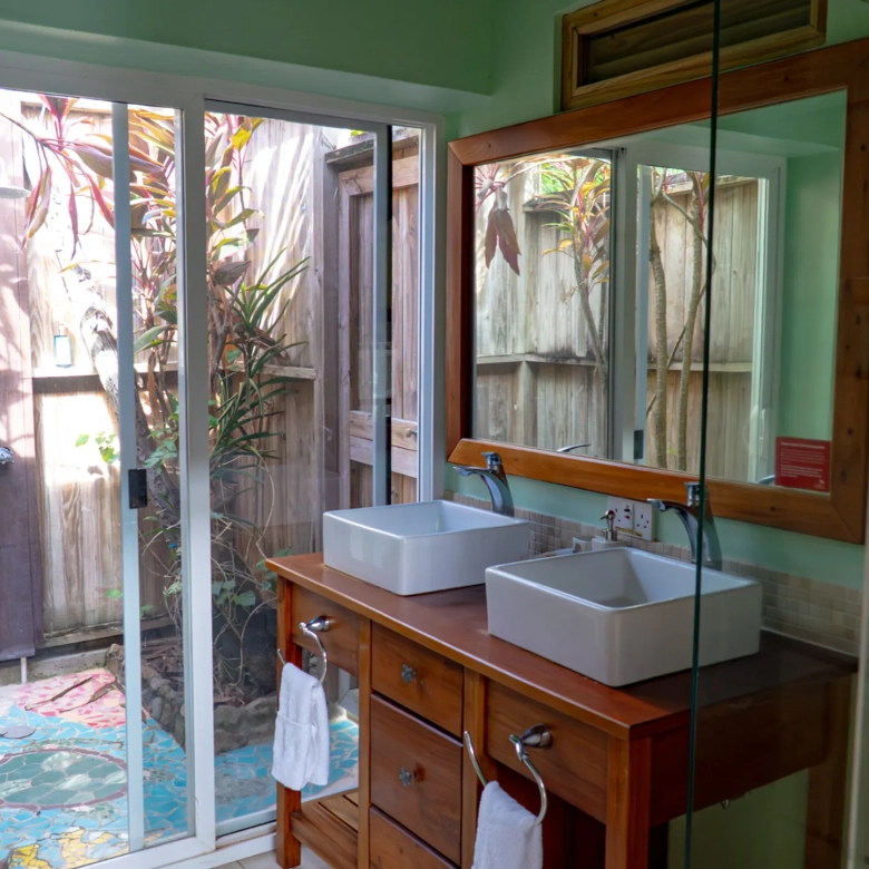 Saint Lucia Real Estate—Tet Rouge Resort | Realty St. Lucia front of villa bath