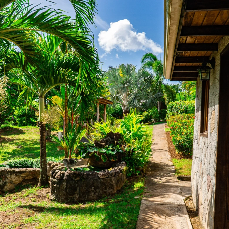 St. Lucia Real Estate—Tet Rouge Resort | Realty St. Lucia side garden