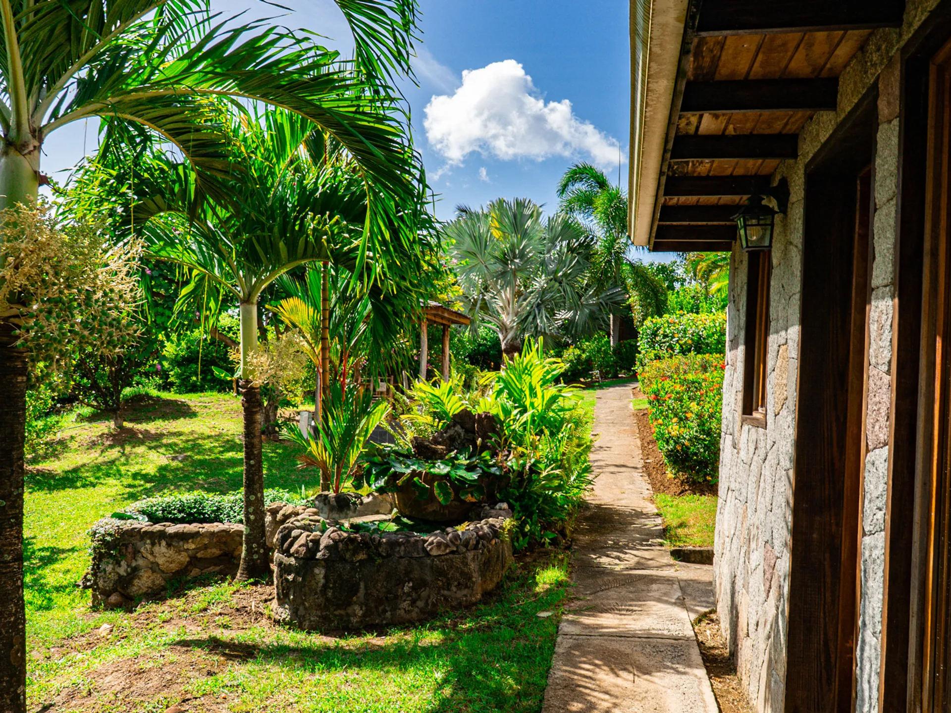 St. Lucia Real Estate—Tet Rouge Resort | Realty St. Lucia side garden