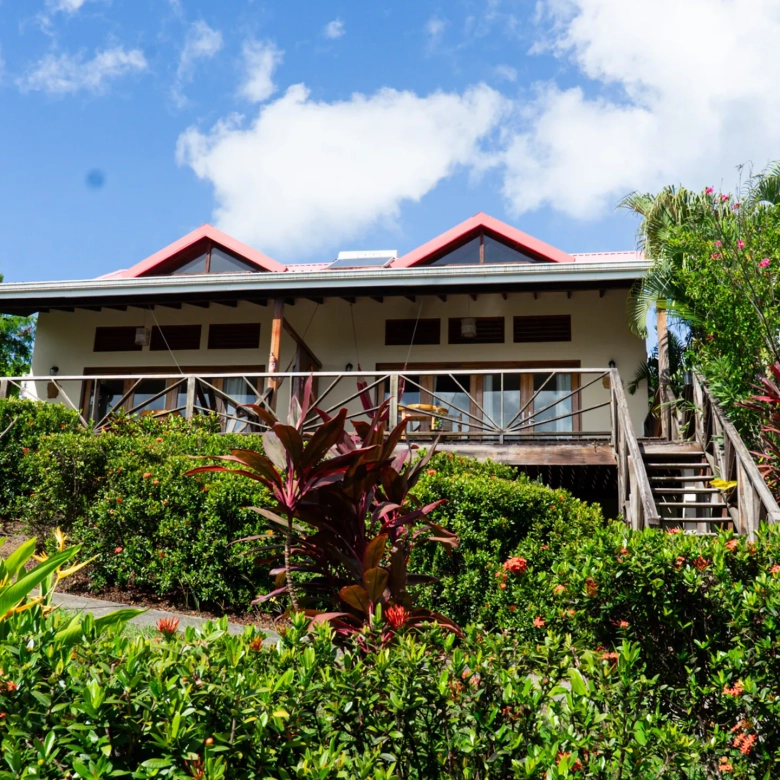 Saint Lucia Real Estate—Tet Rouge Resort | Realty St. Lucia front of villa