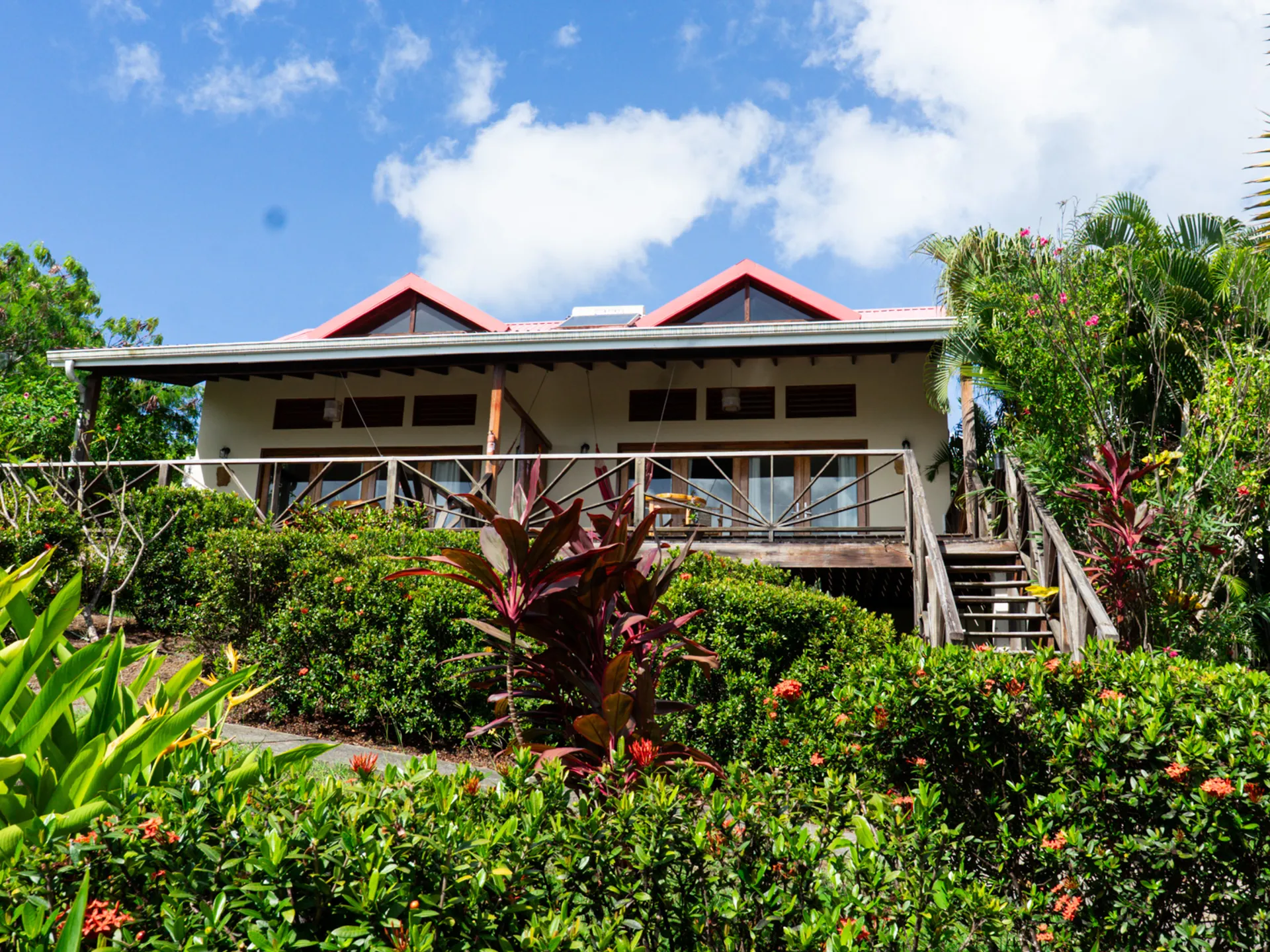 Saint Lucia Real Estate—Tet Rouge Resort | Realty St. Lucia front of villa