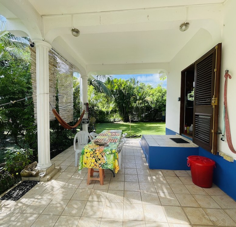 st lucia real estate house for sale in st lucia | kai papie downstairs patio