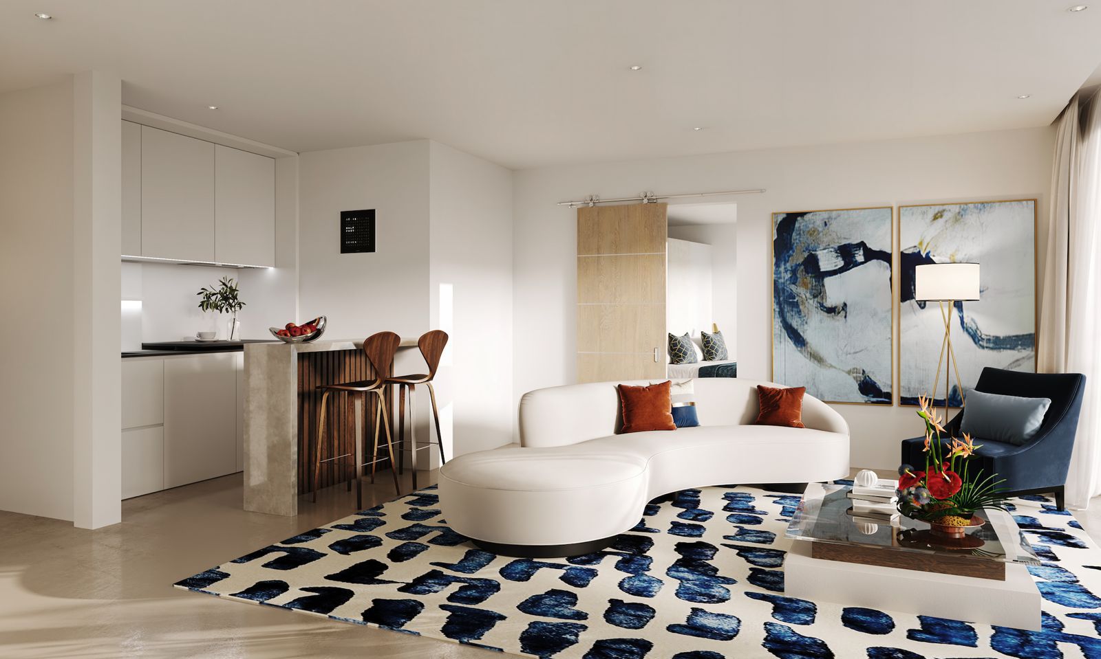 Artist's impression of a residence living room