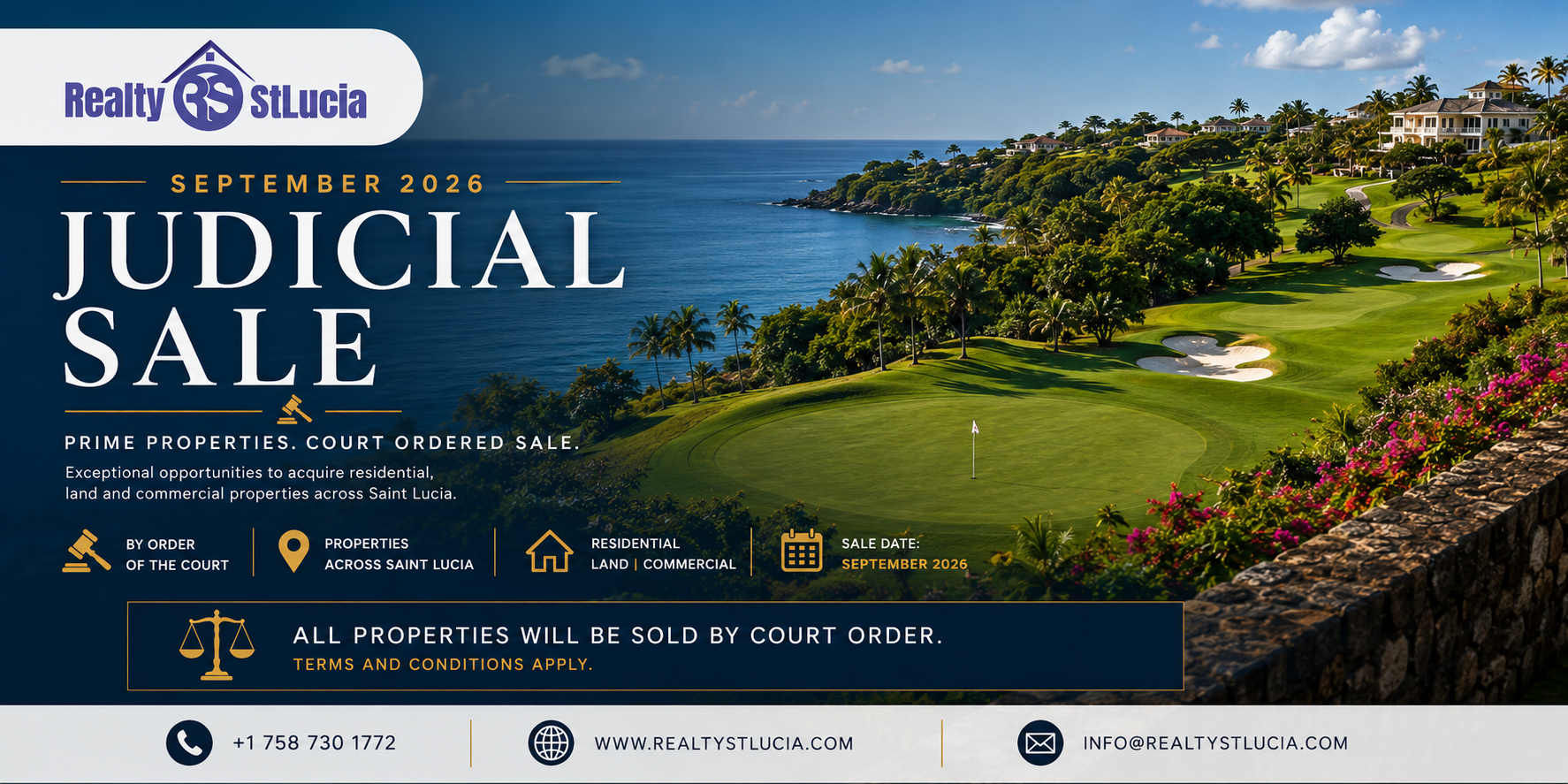 Saint Lucia Judicial Sales September 2026: Properties for Sale by Court Order